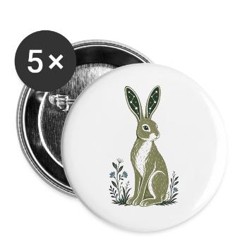 Celestial Hare Constellation Ears - Buttons large 2.2''/56 mm (5-pack) - white - Front