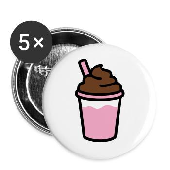 Iced Coffee Smoothie Logo - Buttons large 2.2''/56 mm (5-pack) - white - Front