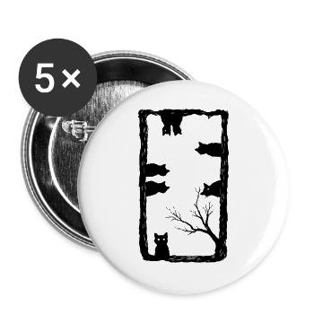 Cat Lover Gothic Art - Buttons large 2.2''/56 mm (5-pack) - white - Front