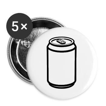 Canette de soda - Lot de 5 grands badges (56 mm) - blanc - Devant
