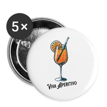 Viva Aperitivo Signature Drink with Spritz Feeling - Buttons groß 56 mm (5er Pack) - Weiß - Vorne