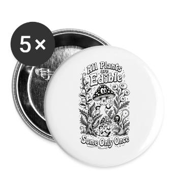 Stadtgärtnern Alle Pflanzen sind essbar - Buttons groß 56 mm (5er Pack) - Weiß - Vorne