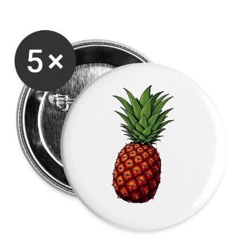 Tropic Pineapple - Buttons groß 56 mm (5er Pack) - Weiß - Vorne
