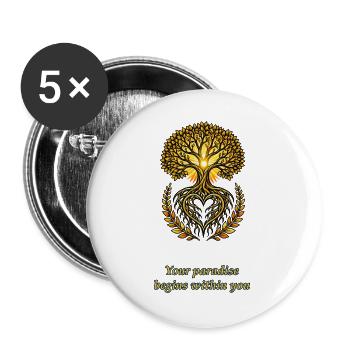 Your Paradise Begins Within You - Buttons groß 56 mm (5er Pack) - Weiß - Vorne
