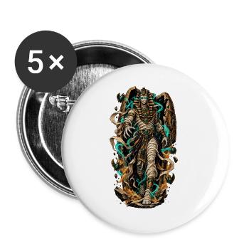 Pharaoh Emerald Aura - Buttons groß 56 mm (5er Pack) - Weiß - Vorne
