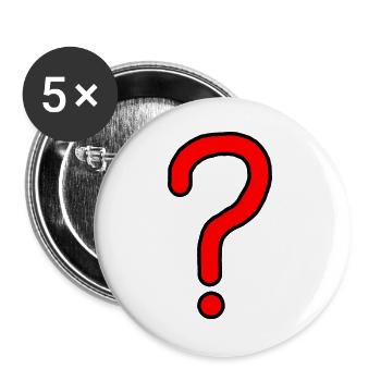 Fragezeichen Design - Buttons groß 56 mm (5er Pack) - Weiß - Vorne