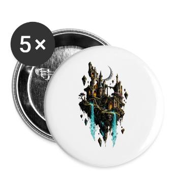 Mondlichtkönigreich mit Wasserfällen - Buttons groß 56 mm (5er Pack) - Weiß - Vorne