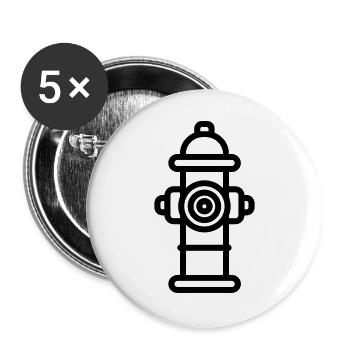 Hydrant - Buttons groß 56 mm (5er Pack) - Weiß - Vorne