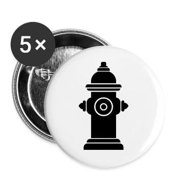 Hydrant - Buttons groß 56 mm (5er Pack) - Weiß - Vorne