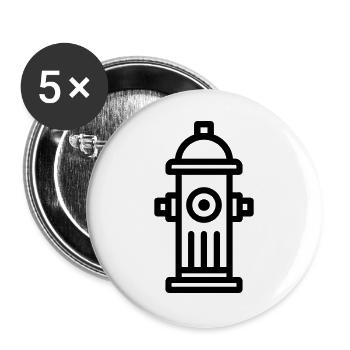 Hydrant - Buttons groß 56 mm (5er Pack) - Weiß - Vorne