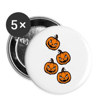 Kürbis Halloween - Buttons groß 56 mm (5er Pack) - Weiß - Vorne