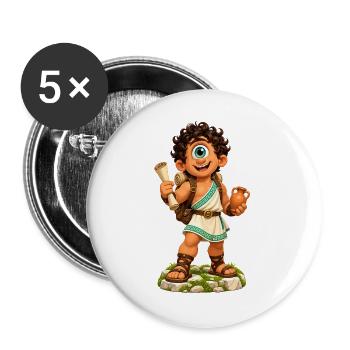 Einäugiger Abenteurer mit Amphora - Buttons groß 56 mm (5er Pack) - Weiß - Vorne