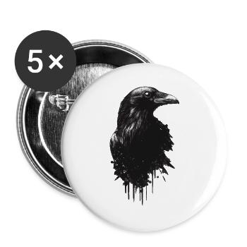 Rabe - Buttons groß 56 mm (5er Pack) - Weiß - Vorne