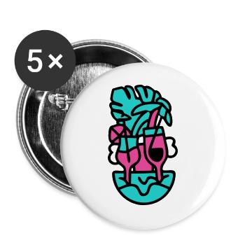 DrinkingCrew_Trend_Designs_Aug_c_Vektor_g1007 - Buttons groß 56 mm (5er Pack) - Weiß - Vorne