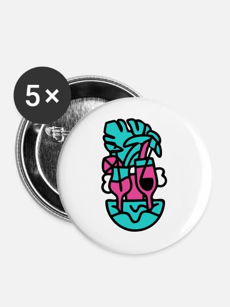 DrinkingCrew_Trend_Designs_Aug_c_Vektor_g1007 - Buttons groß 56 mm (5er Pack) - Weiß