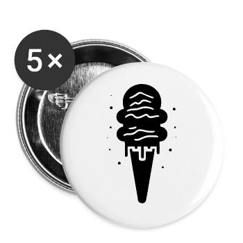 Speiseeis - Buttons groß 56 mm (5er Pack) - Weiß - Vorne