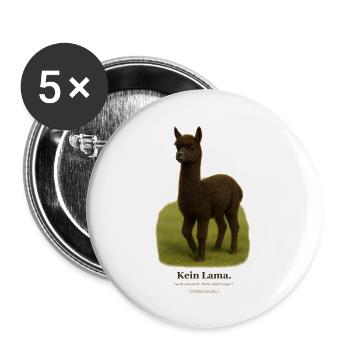 kein-lama - Buttons groß 56 mm (5er Pack) - Weiß - Vorne