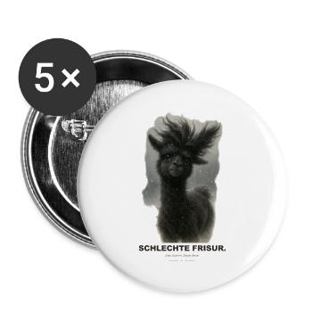 schlechte-frisur - Buttons groß 56 mm (5er Pack) - Weiß - Vorne