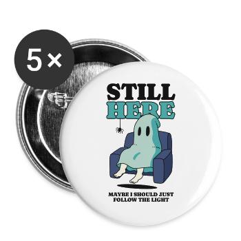 Buh Gespenst - Buttons groß 56 mm (5er Pack) - Weiß - Vorne