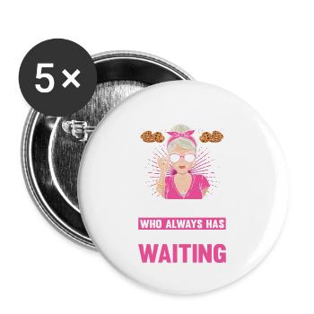 Just a Grandma Nana Mimi Gigi Grammy Grandmother - Buttons groß 56 mm (5er Pack) - Weiß - Vorne