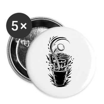 Beer Pong  - Buttons groß 56 mm (5er Pack) - Weiß - Vorne