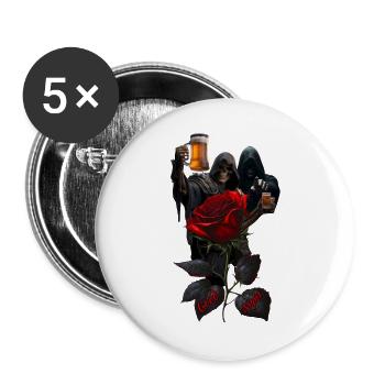 Sensenmann-Rosenbraunacht - Buttons groß 56 mm (5er Pack) - Weiß - Vorne