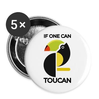 Block tukan Tropenfarben - Buttons groß 56 mm (5er Pack) - Weiß - Vorne