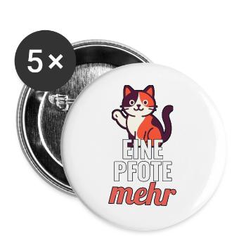Adoption einer Katze Geschenk für Katzenfans - Buttons groß 56 mm (5er Pack) - Weiß - Vorne