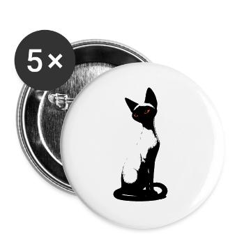 Elegante Siamkatze – Minimalistische Kunst & Eyes Oran - Buttons groß 56 mm (5er Pack) - Weiß - Vorne