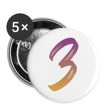 3 - Buttons groß 56 mm (5er Pack) - Weiß - Vorne
