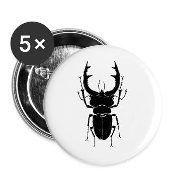 Hirschkäfer Entomologie Wildnis - Buttons groß 56 mm (5er Pack) - Weiß - Vorne