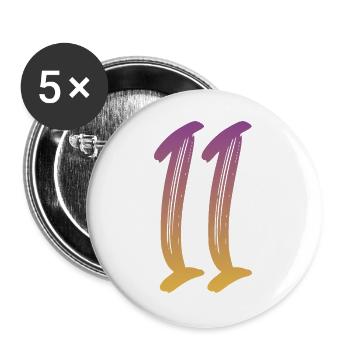 11 - Buttons groß 56 mm (5er Pack) - Weiß - Vorne