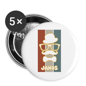 Geschenk für Janos - Buttons groß 56 mm (5er Pack) - Weiß - Vorne
