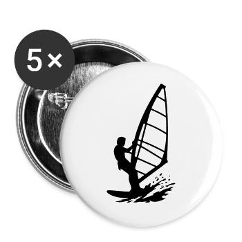 Kitesurfen - Buttons groß 56 mm (5er Pack) - Weiß - Vorne