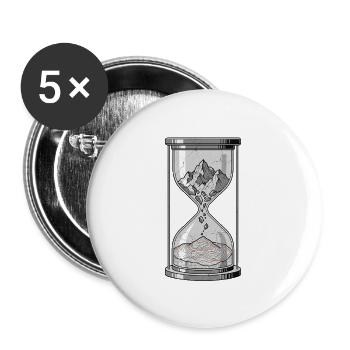 Bergsteiger Sanduhr - Buttons groß 56 mm (5er Pack) - Weiß - Vorne