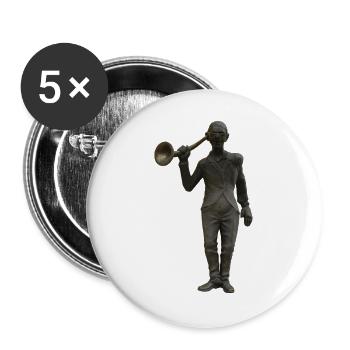 Statue mit Hörrohr - Buttons groß 56 mm (5er Pack) - Weiß - Vorne