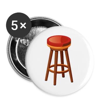 Hocker, Stuhl Barhocker - Buttons groß 56 mm (5er Pack) - Weiß - Vorne