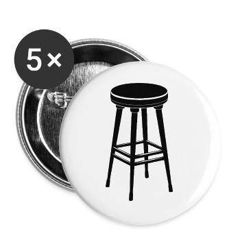 Hocker, Stuhl Barhocker - Buttons groß 56 mm (5er Pack) - Weiß - Vorne
