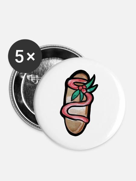 Serpent Bloom Sandale - Buttons groß 56 mm (5er Pack) - Weiß
