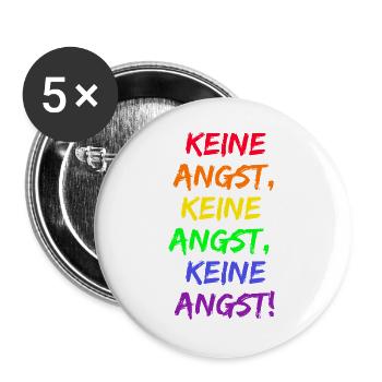 KEINE ANGST, MUT GEGEN RECHTS, WIDERSTAND, FCK NZS - Buttons groß 56 mm (5er Pack) - Weiß - Vorne