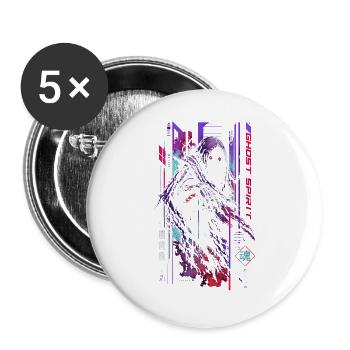 Geister-Neon-Cyberpunk – Halloween - Buttons groß 56 mm (5er Pack) - Weiß - Vorne