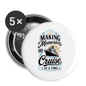 Making Memories One Cruise at a Time - Buttons groß 56 mm (5er Pack) - Weiß - Vorne