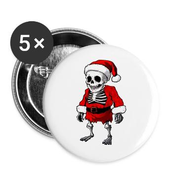 Weihnachten Skelett / Thanksgiving - Buttons groß 56 mm (5er Pack) - Weiß - Vorne