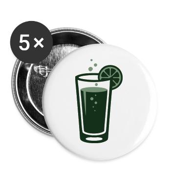 Ingwer Limonade Cocktail Glas Logo - Buttons groß 56 mm (5er Pack) - Weiß - Vorne