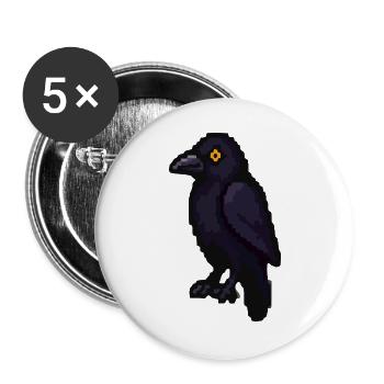 Dunkler Rabe im Purpurlicht - Buttons groß 56 mm (5er Pack) - Weiß - Vorne