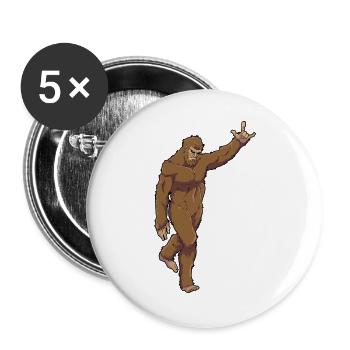 Bigfoot Rocks - Buttons groß 56 mm (5er Pack) - Weiß - Vorne