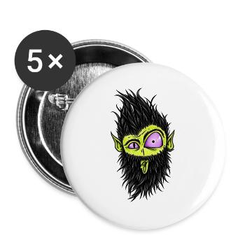baertiger_Zombie 2 - Buttons groß 56 mm (5er Pack) - Weiß - Vorne