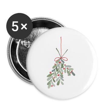 Mistelzweig - Buttons groß 56 mm (5er Pack) - Weiß - Vorne
