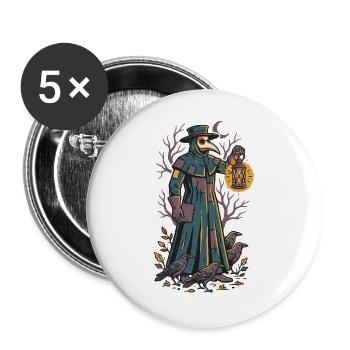 Der Pestdoktor mit der Laterne - Buttons groß 56 mm (5er Pack) - Weiß - Vorne