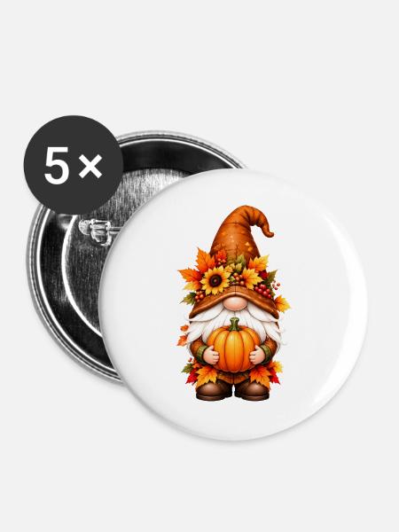 Süße Zwerge unter den Gnomen - Buttons groß 56 mm (5er Pack) - Weiß